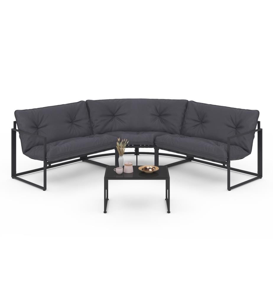 Set di mobili da giardino angolari Tropéa 6 posti - Grigio