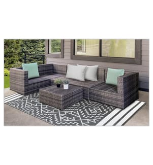 Outdoor-Teppich rechteckig 160 x 240 cm Inca Ethno -Muster - Grau