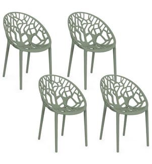 4er-Set Mira-Gartenstühle – Grün