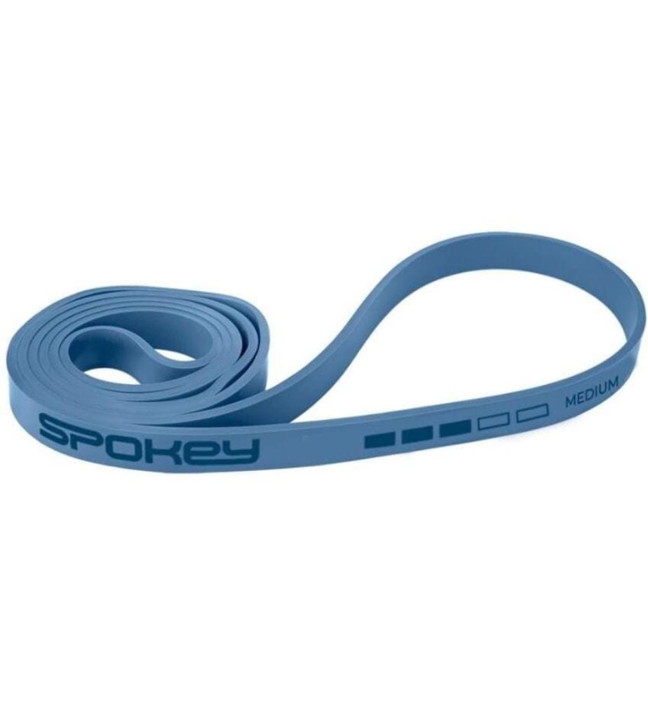 SPOKEY - Bande élastique de musculation Power Bleu, moyen, 208 cm