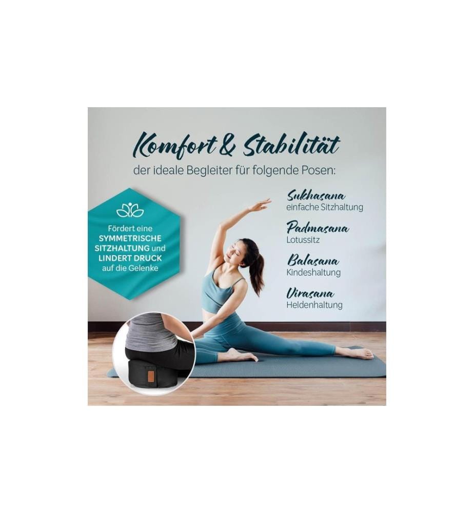 DoYourYoga - Coussin de yoga Vishnu Ecorces de sarrasin, noir
