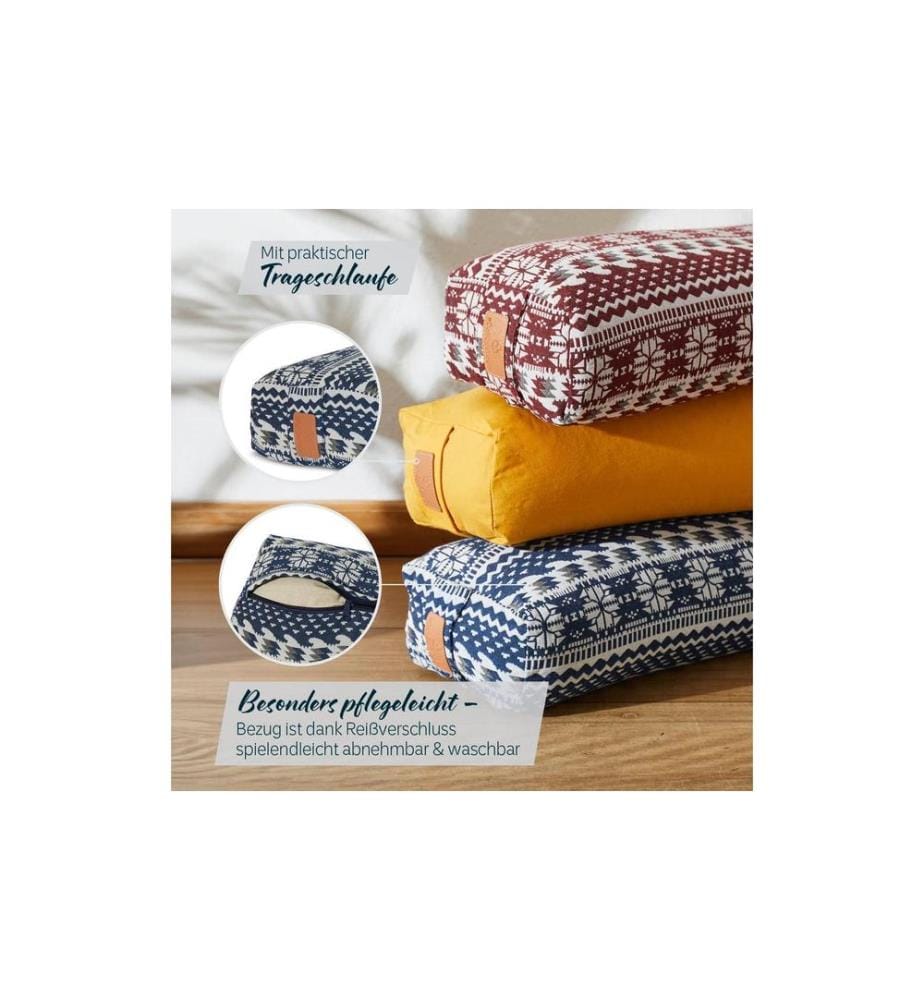 DoYourYoga - Coussin de yoga Paravati blanc/bleu
