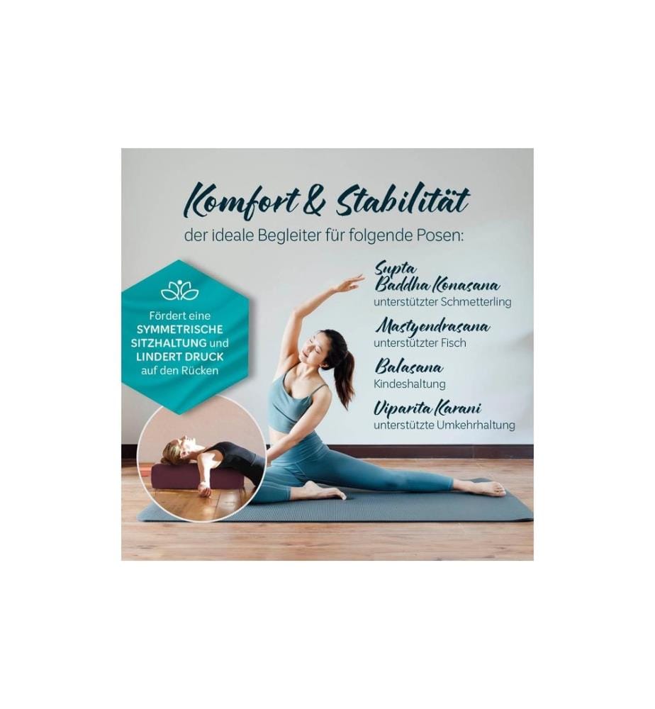 DoYourYoga - Coussin de yoga Paravati Peau d'épeautre bio, rouge foncé