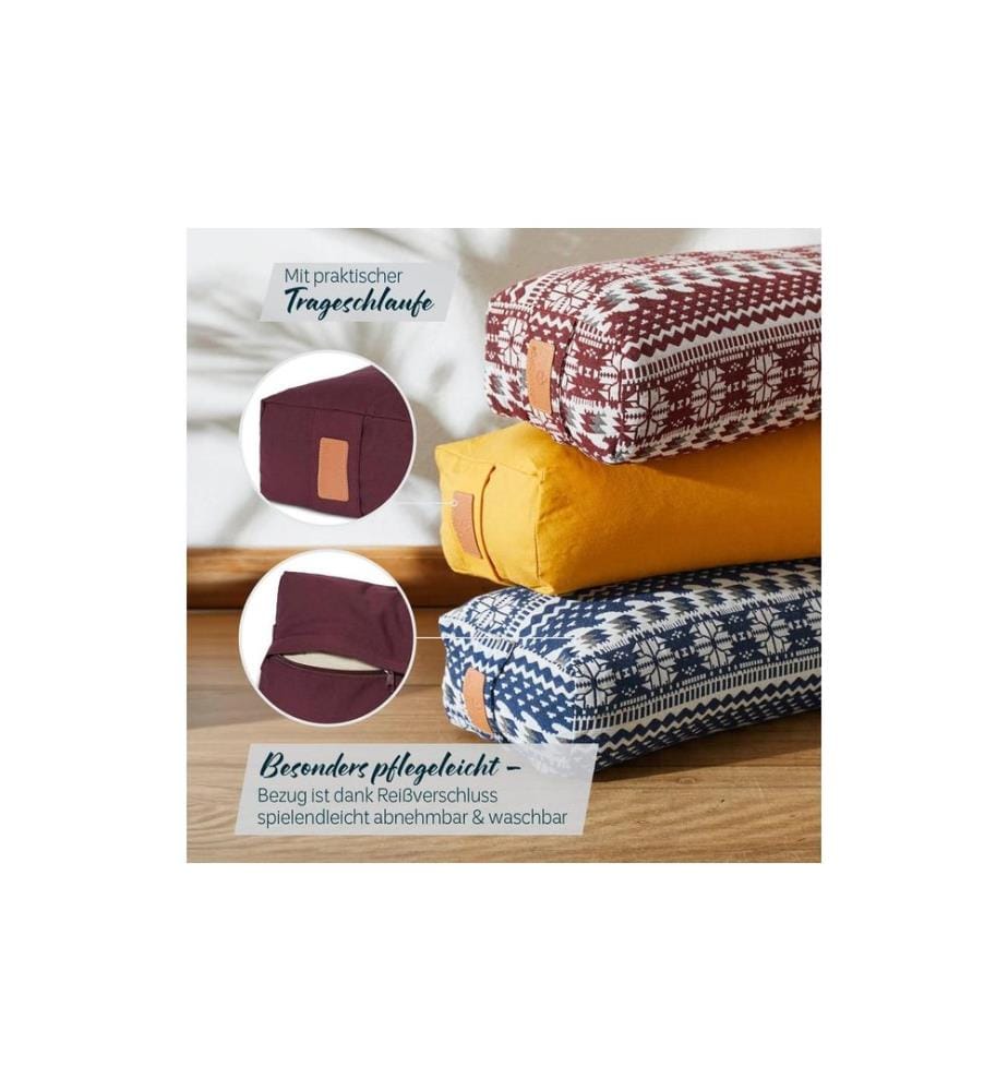 DoYourYoga - Coussin de yoga Paravati Peau d'épeautre bio, rouge foncé
