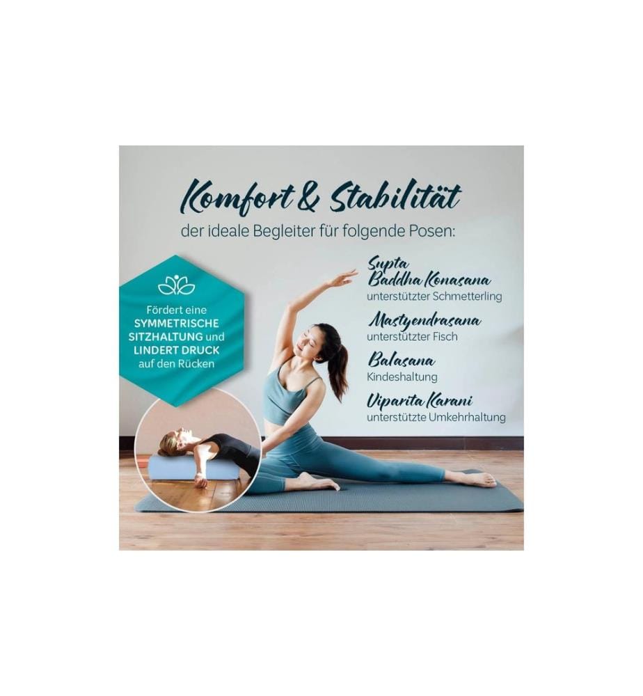 DoYourYoga - Coussin de yoga Paravati Peau d'épeautre bio, bleu clair