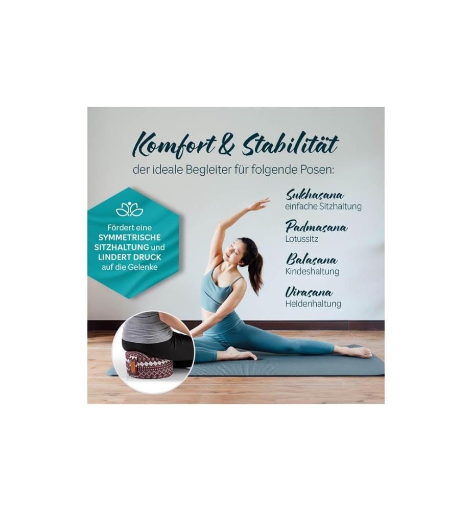 DoYourYoga - Coussin de yoga Vishnu Peau d'épeautre, rouge/blanc