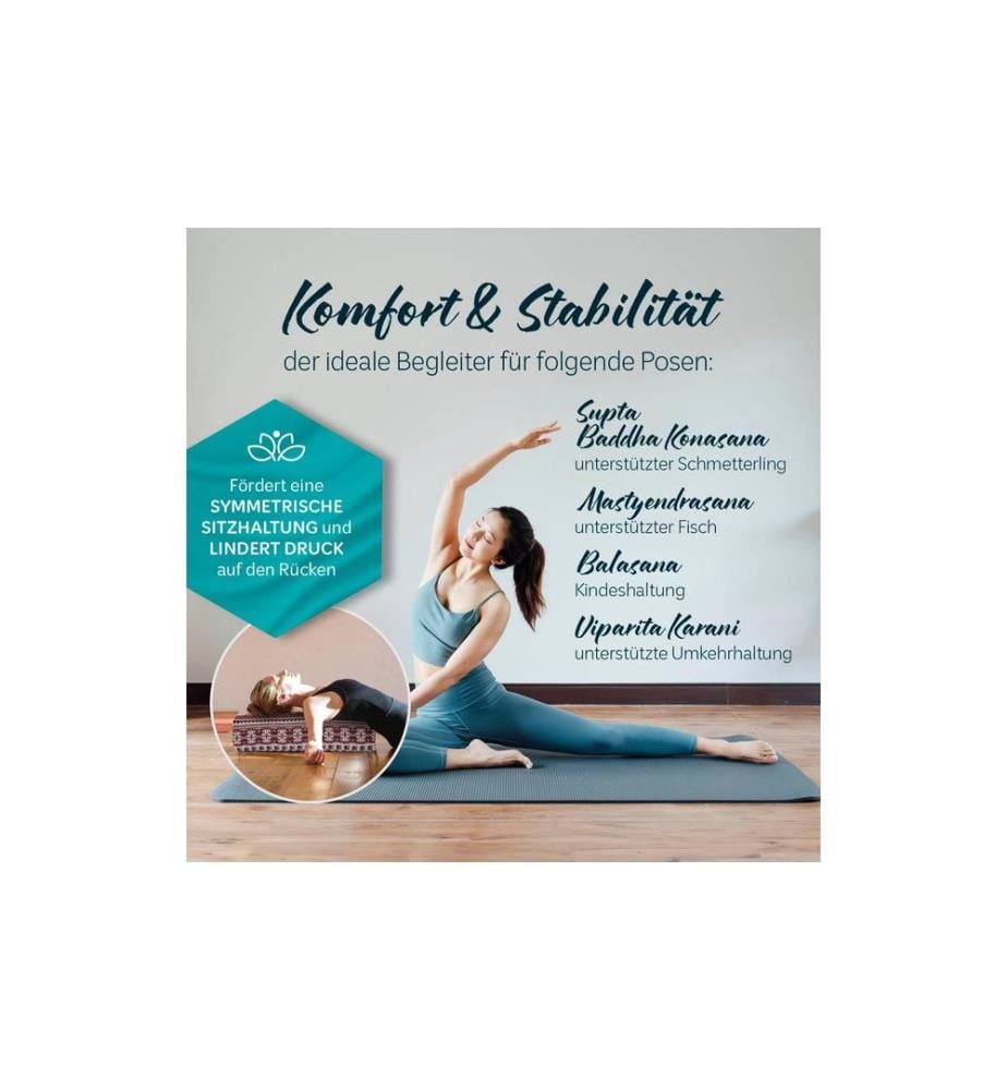 DoYourYoga - Coussin de yoga Paravati Blanc/rouge