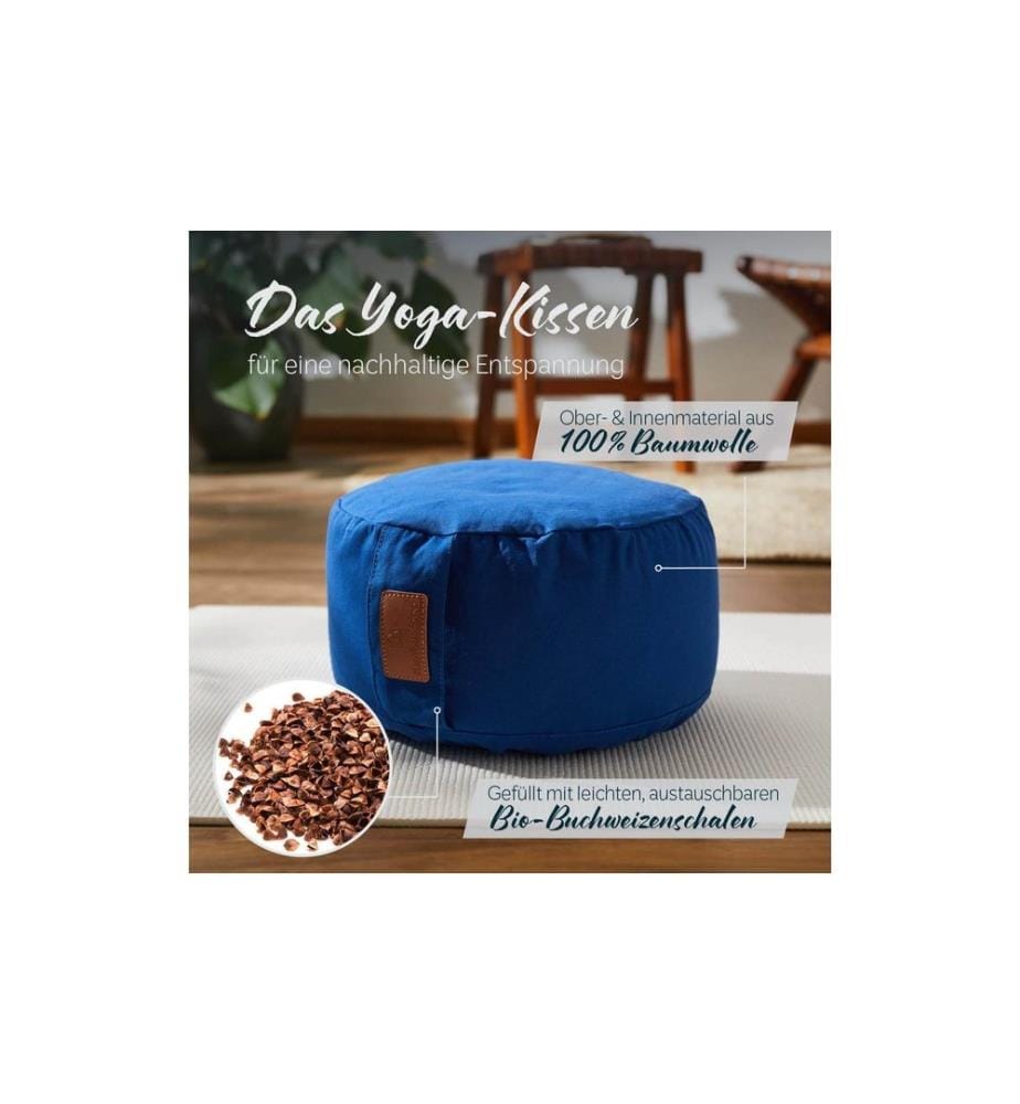 DoYourYoga - Coussin de yoga Vishnu Cosses de sarrasin, bleu foncé