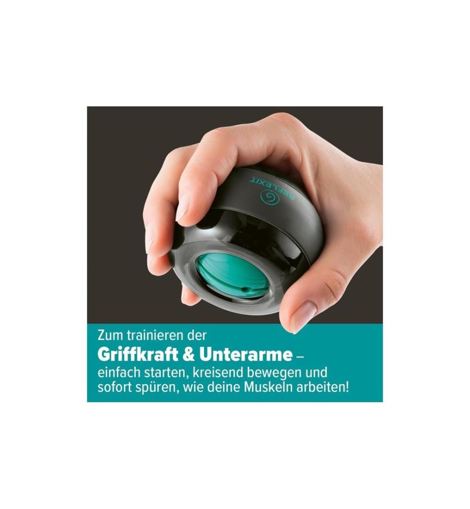 Reflexit - Fitness Spinball Hand und Armtrainer, 7 cm, Grau / Türkis