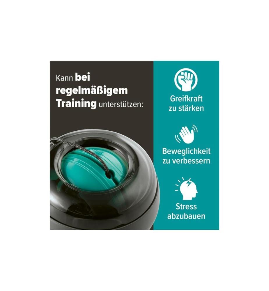Reflexit - Fitness Spinball Hand und Armtrainer, 7 cm, Grau / Türkis
