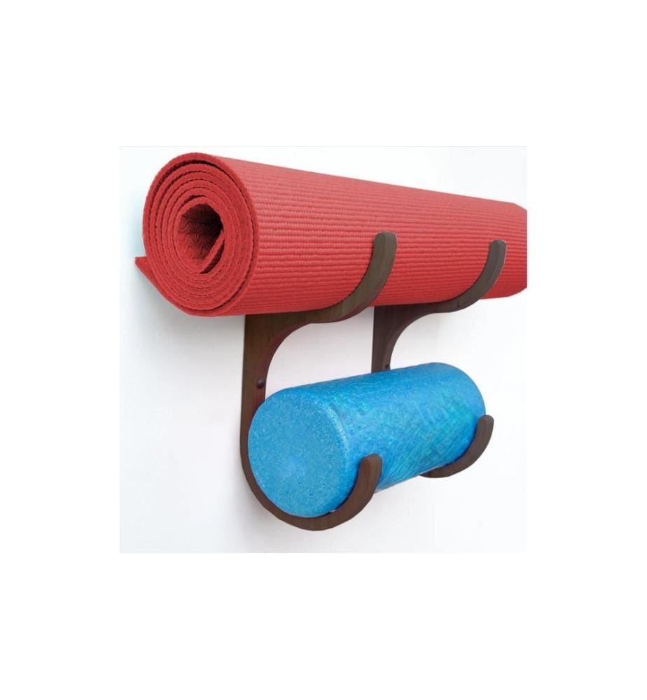 Woody Fashion - Support mural pour tapis de fitness Noir