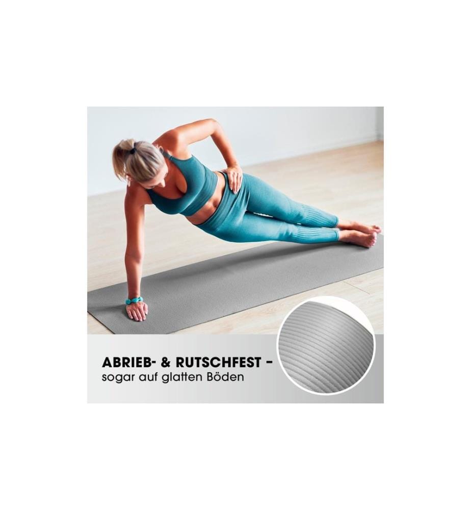World Fitness - Matelas de fitness Yamuna 183 cm x 61 cm, Gris