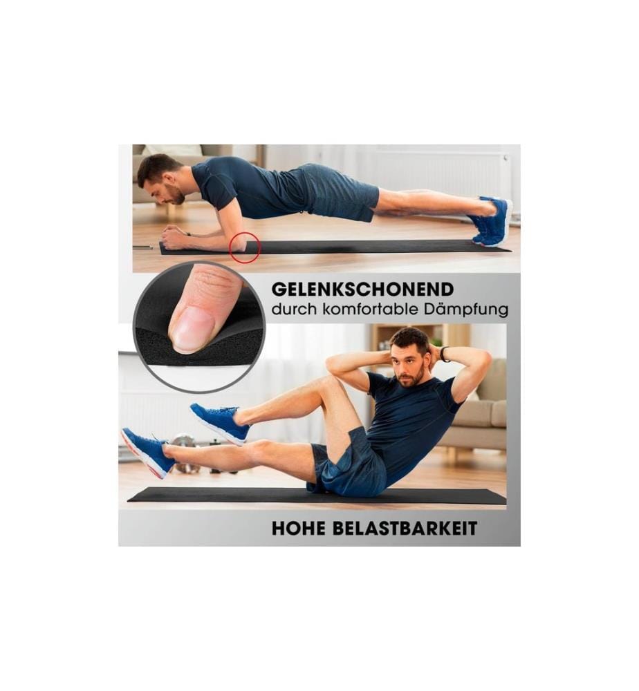 World Fitness - Matelas de fitness Yogini 183 cm x 61 cm, Noir