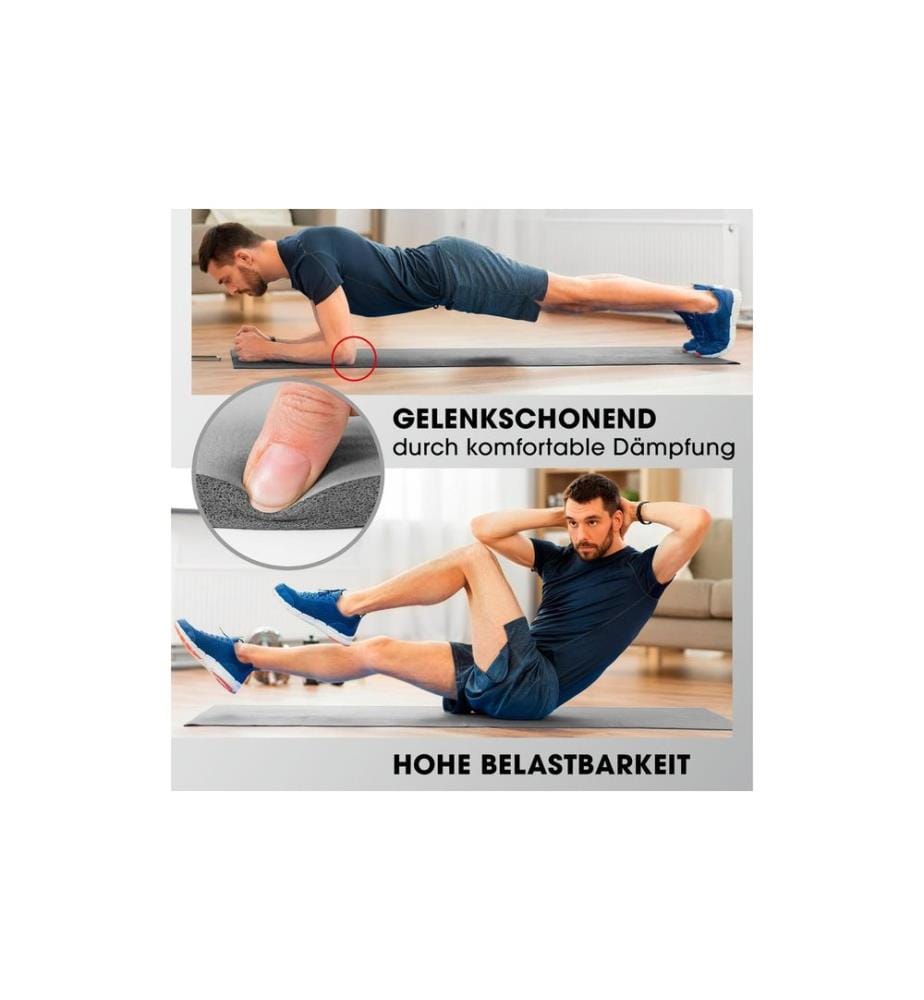 World Fitness - Matelas de fitness Ashanti 190 cm x 100 cm, Gris
