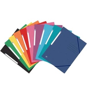 Oxford Gummibandmappe A4, klassische Farben assortiert