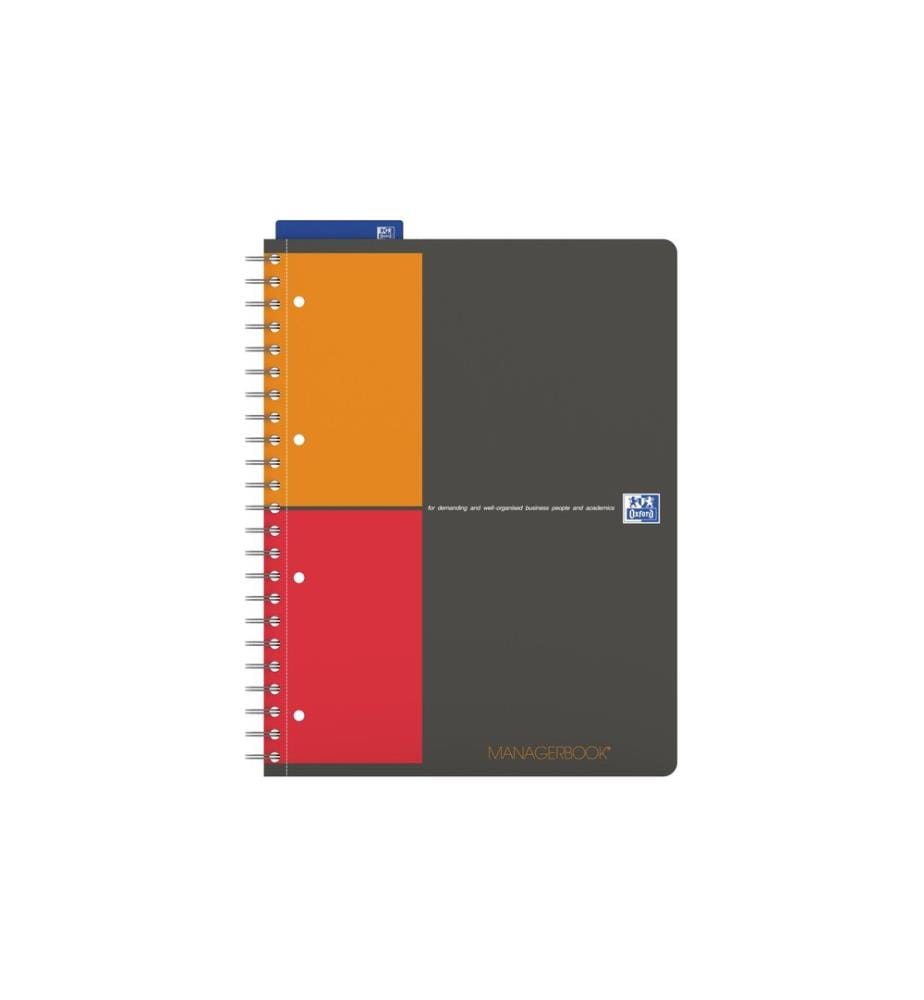 Oxford Bloc-notes International Managerbook, A4 +, À lignes, Gris