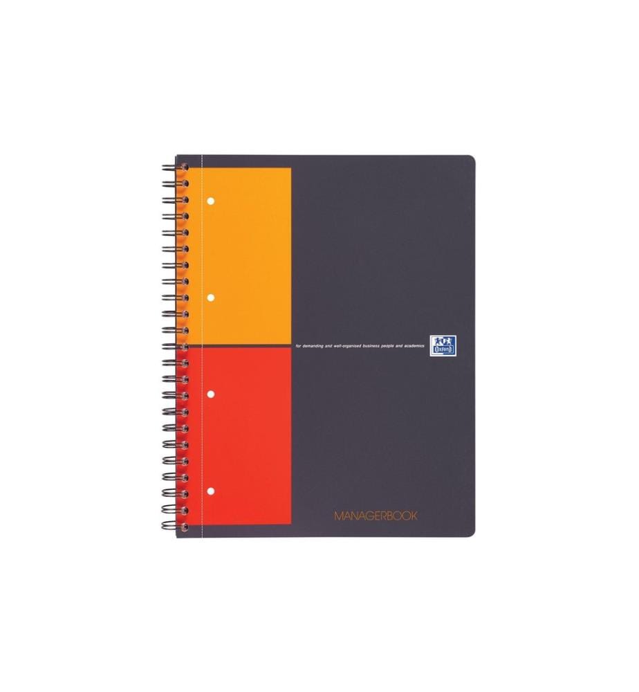 Oxford Bloc-notes International Managerbook, A4 +, À lignes, Gris