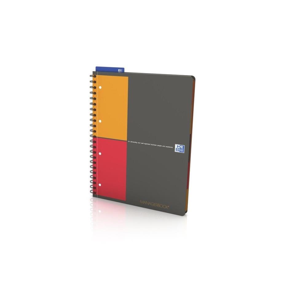 Oxford Bloc-notes International Managerbook, A4 +, À lignes, Gris