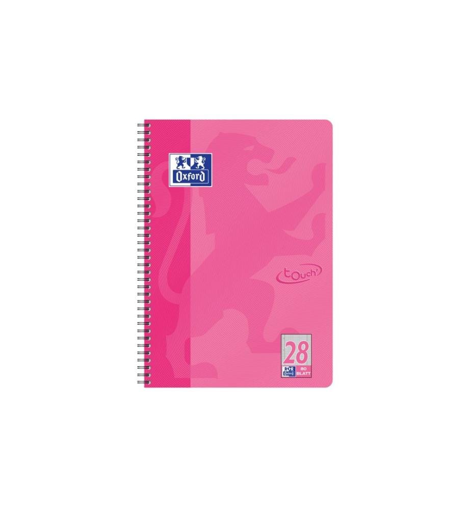 Oxford Carnet de notes Carnet de notes Touch college, A4, quadrillé, rose