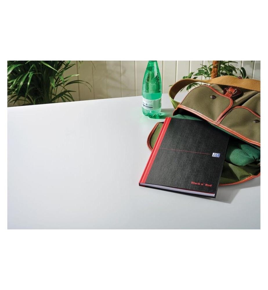 Oxford Bloc-notes A4, vierge, noir/rouge