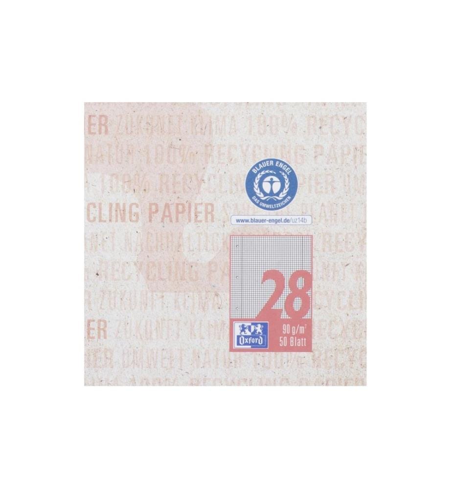 Oxford Bloc-notes A4, quadrillé, rouge