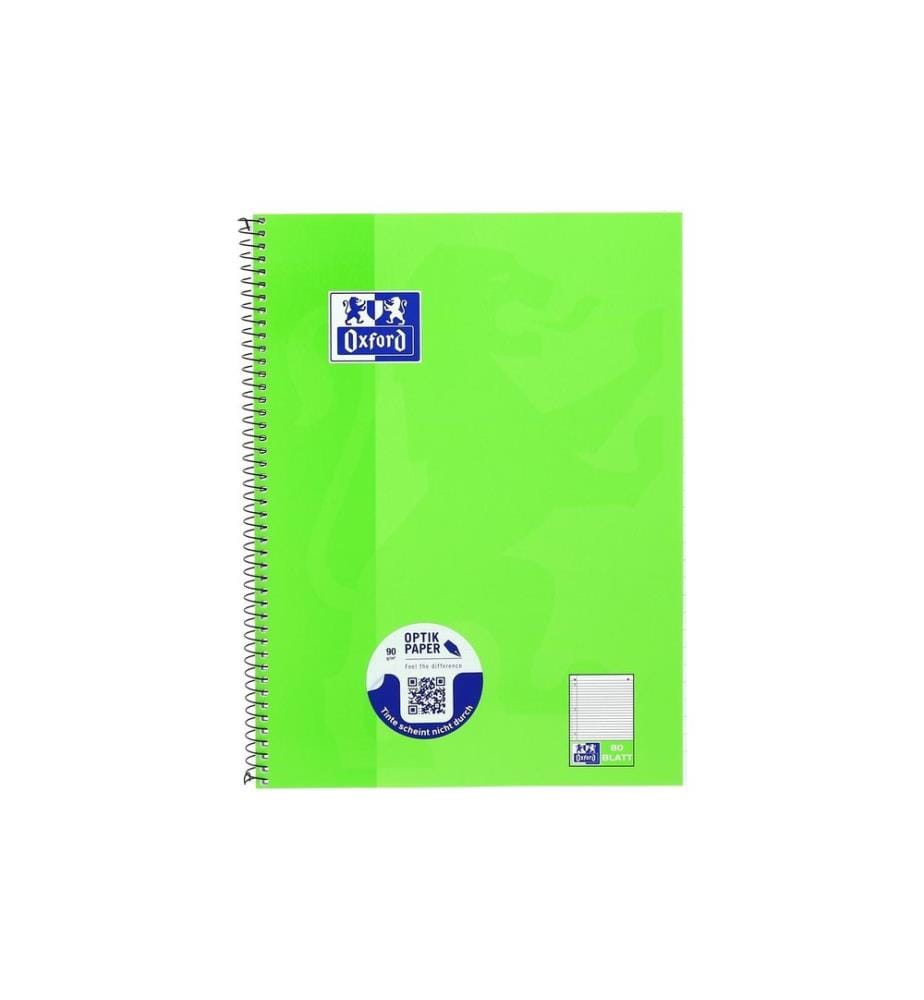 Oxford Cahier Bloc-notes collège A4+, ligné, vert clair