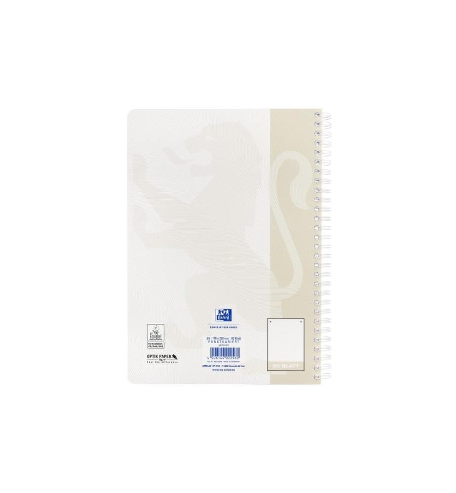 Oxford Carnet de notes Touchez College Pad, B5, Pois, Sabler