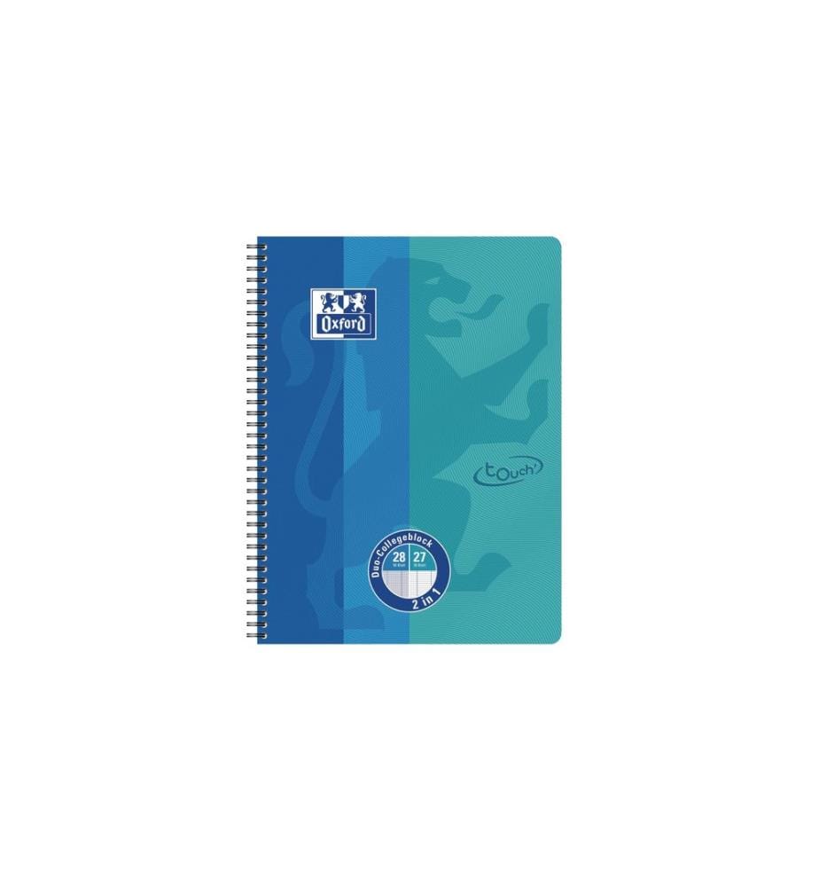 Oxford Carnet de notes Touch College Pad Duo, A4, quadrillé, bleu marine