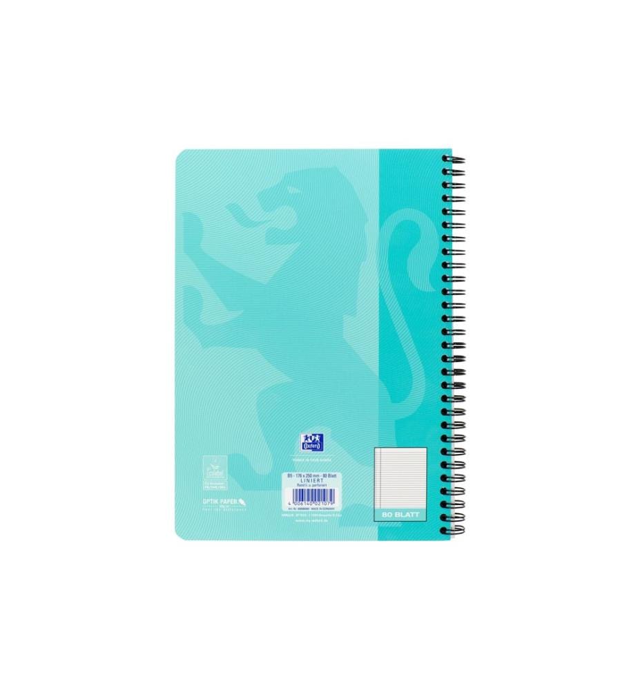 Oxford Carnet de notes Touch Collegeblock L27, B5, À lignes, Aqua, 5 pièces
