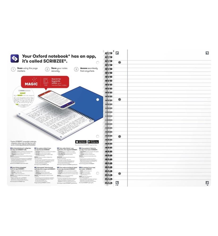 Oxford Carnet de notes Bloc-notes collège Essential, A4 +, À lignes, Noir