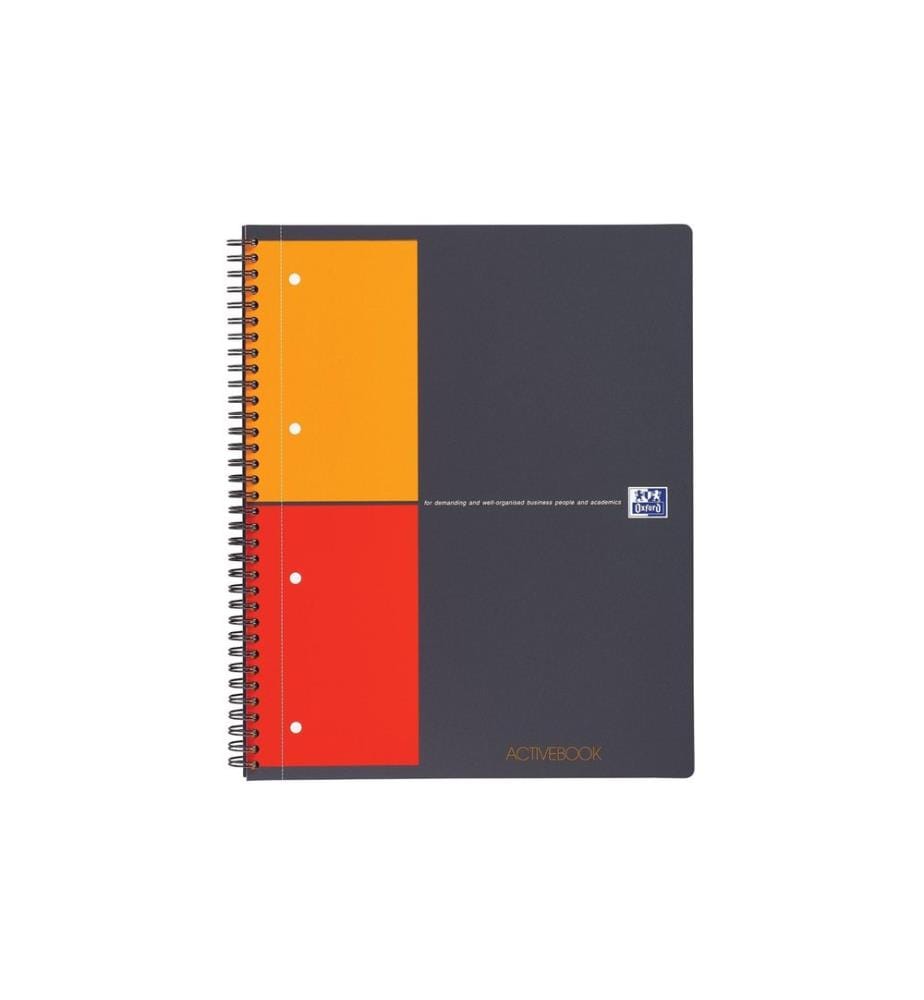 Oxford Carnet de notes International Activebook, A4 +, À carreaux, Gris
