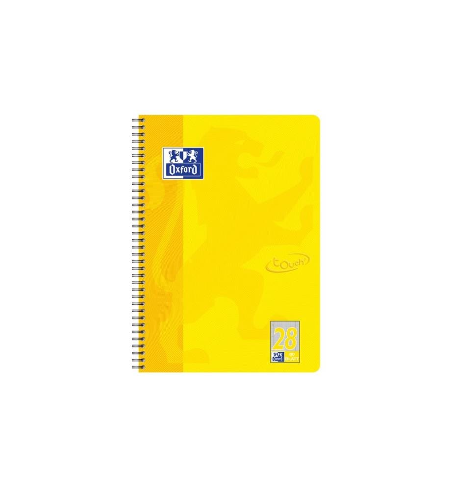 Oxford Carnet de notes Cahier Touch College, A4, quadrillé, jaune soleil