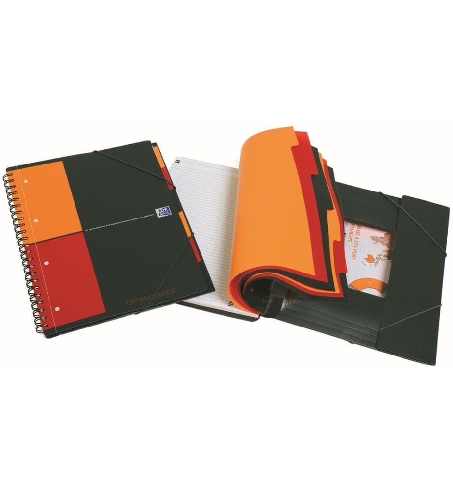 Oxford Carnet de notes International Organiserbook, A4 +, À carreaux, Gris