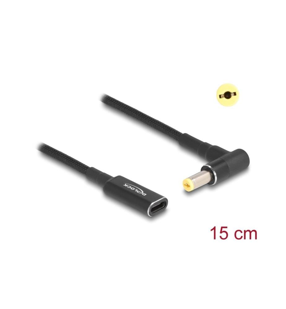 DELOCK - Câble de chargement USB-C à Acer 5.5 x 1.7 mm angulé à 90°, 15 cm