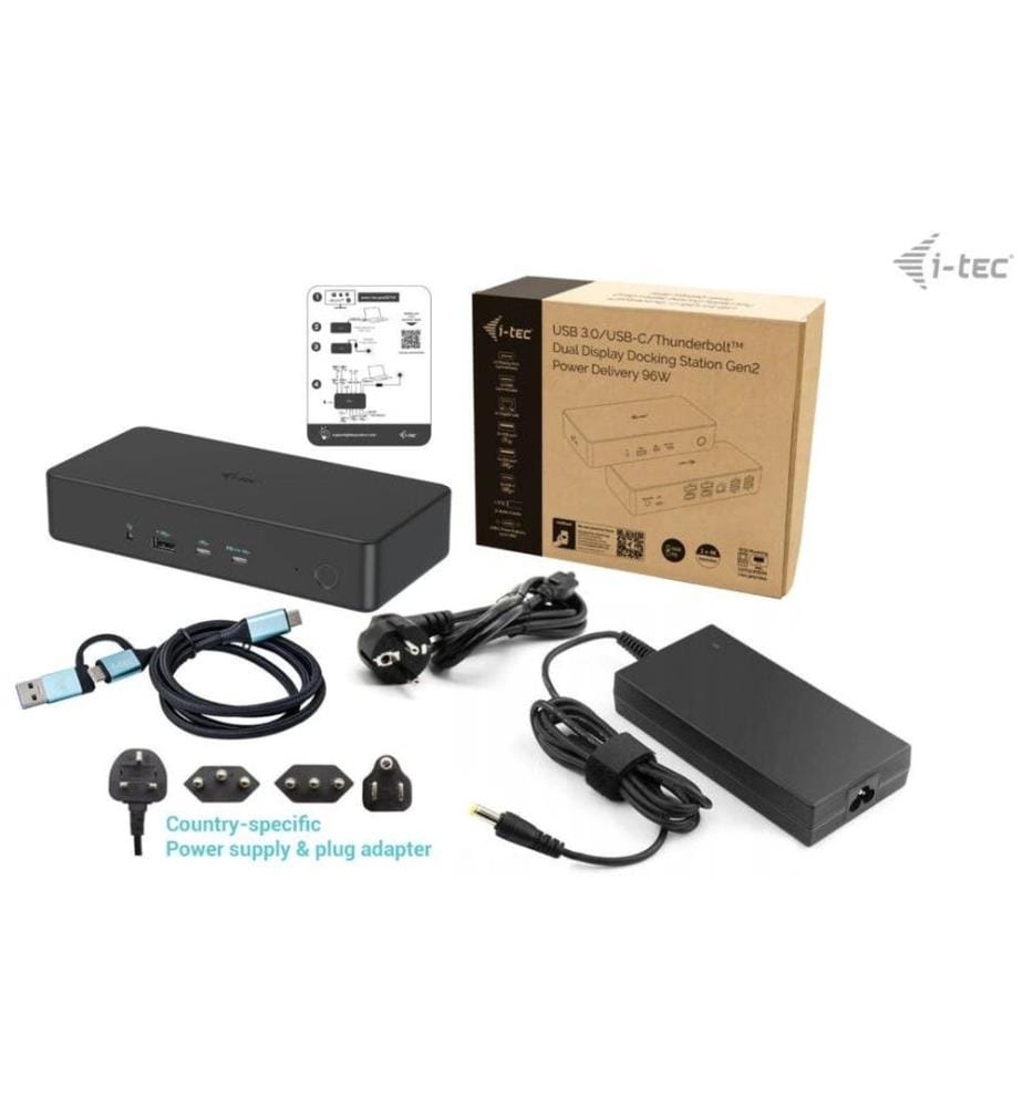 I-TEC - Dockingstation USB 3.0 / USB-C / TB 3 2x 4K Gen2 + PD 100 W