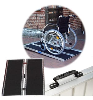 Rampa per sedie a rotelle in alluminio Antiscivolo pieghevole 152 cm 270kg