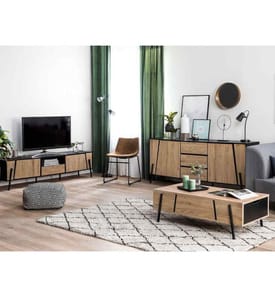 Commode 2 portes BLACKPOOL Marron/noir