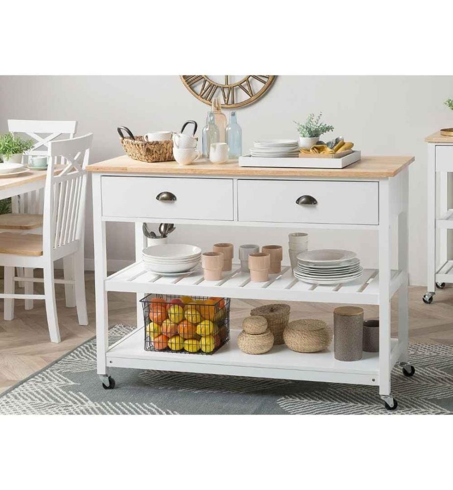 Servierwagen NAVARINO Holz Weiss