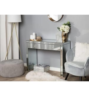 Tavolino consolle MARLE Argento specchiato