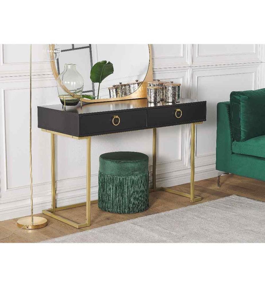 Tavolino consolle WESTPORT Nero/Oro 115 cm 50 cm con Cassetti