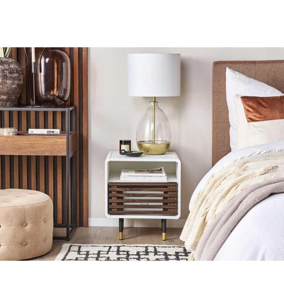 1 Drawer Bedside Table RIFLE White