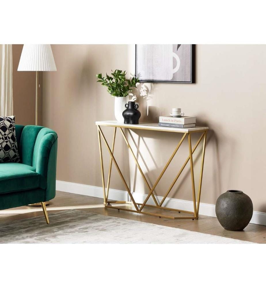Console Table HAZEN Marble/ Gold