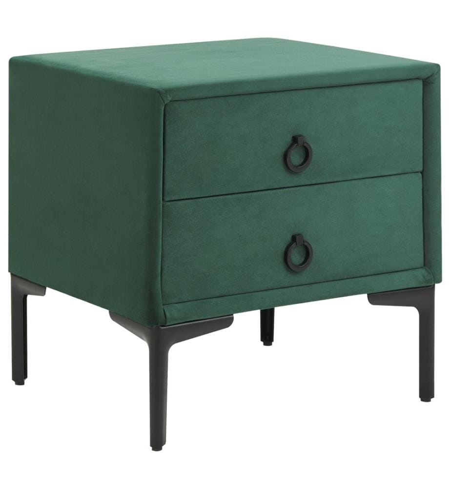 Comodino 2 cassetti SEZANNE Velluto Verde scuro