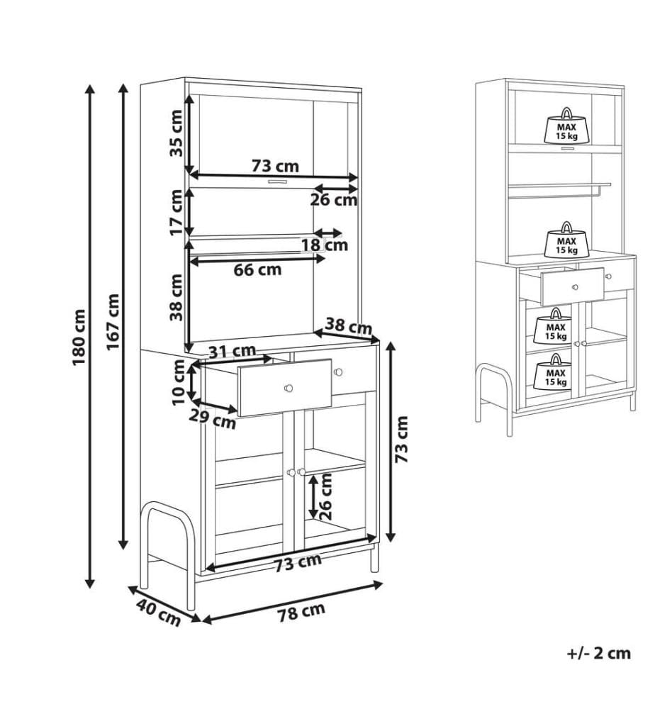 Vitrine en verre PARLIN 82 cm Blanc