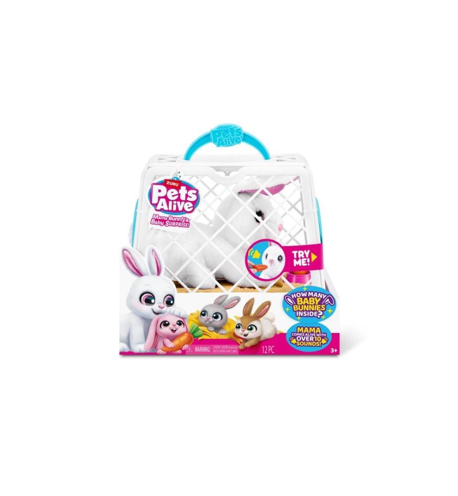 Zuru - Peluche Pets Alive Maman Lapin et Bébé Surprise assorti
