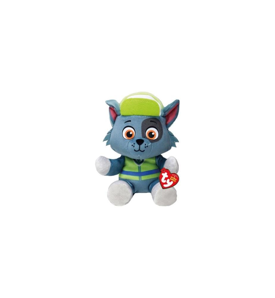 Ty - Peluche Paw Patrol Rocky 20 cm, Bleu, Vert