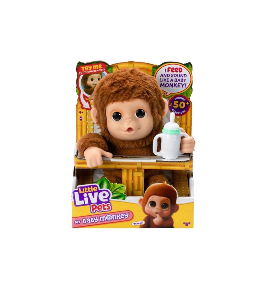 MOOSE - Peluche Baby Monkey Little Live Pets, 30 cm