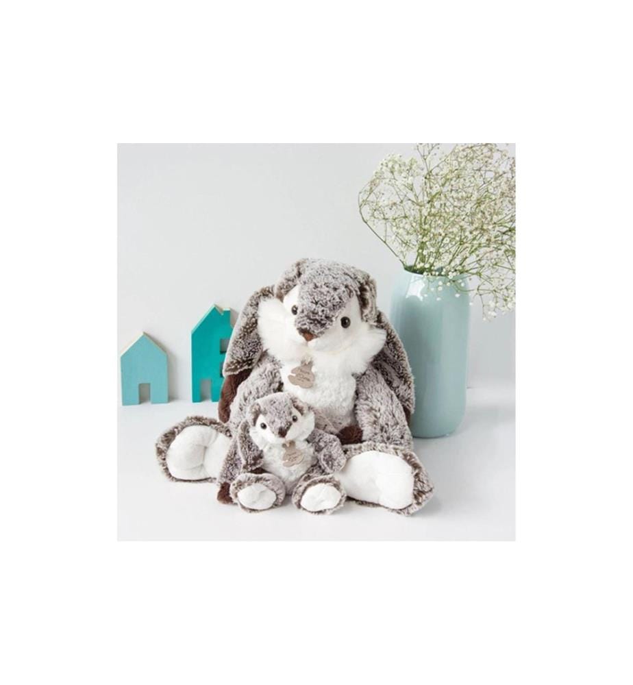 DOUDOU ET COMPAGNIE - Peluche Lapin Marius souple avec boîte cadeau 20 cm
