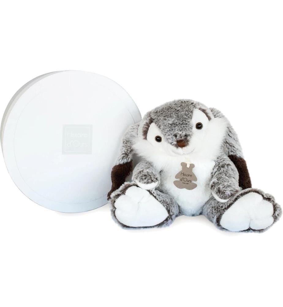 DOUDOU ET COMPAGNIE - Peluche Lapin Marius souple avec boîte cadeau 30 cm