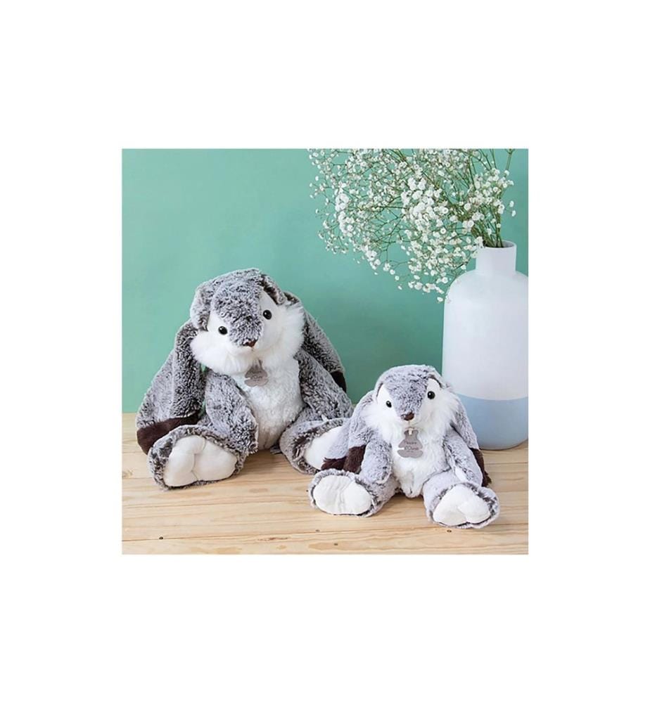 DOUDOU ET COMPAGNIE - Peluche Lapin Marius souple avec boîte cadeau 30 cm